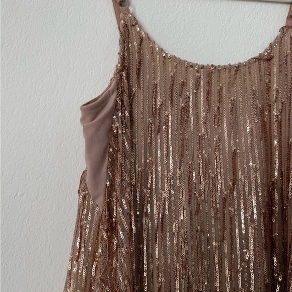 Torrid Rosegold Shimmer Fringe Dress - Picture 10 of 11